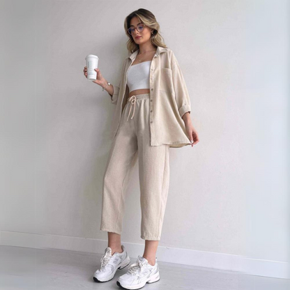 Lätt damlinne-set – Camille Höstkollektion