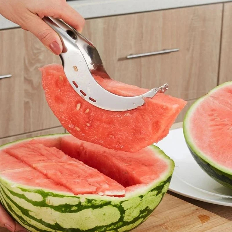 Wassermelonen-Schneider aus Edelstahl, schneidet saftige Wassermelone, Küchenwerkzeug.