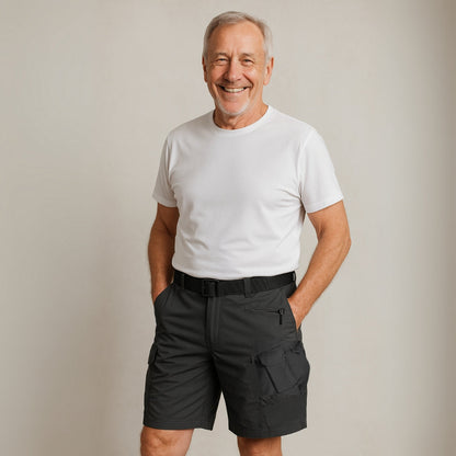 Herr Cargo-shorts med 7 fickor och gratis bälte – Taro