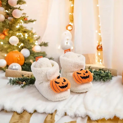 Halloween-tofflor för barn med tecknat tryck – SpookySteps