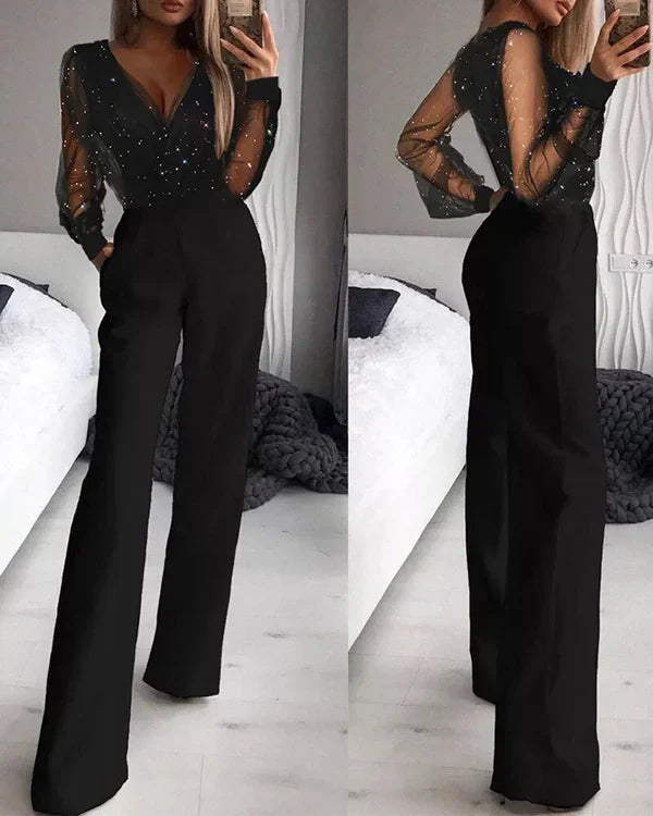 Svart höst-casual jumpsuit för damer - Noa