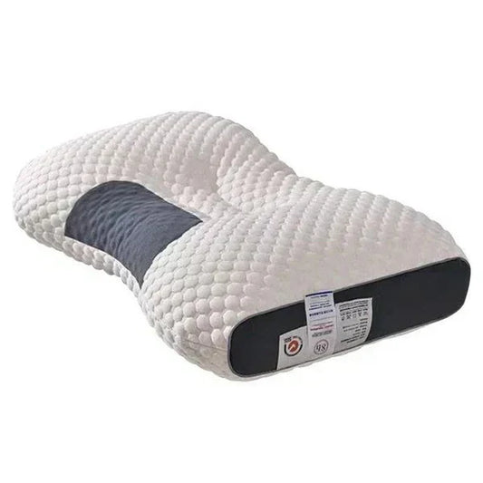 Orthopädisches Nackenstützkissen, ergonomisch, weiß, Memory-Schaum, für besseren Schlaf.
