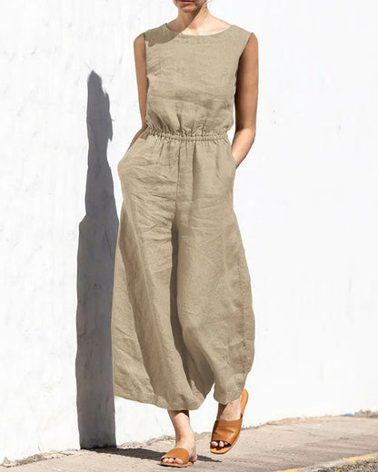 Ärmlös jumpsuit med vida ben – Aurelia