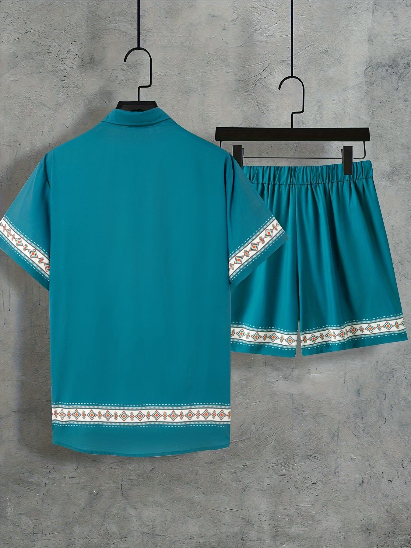Boho sommarset för herrar, tvådelat: skjorta och shorts, avslappnat - Malik