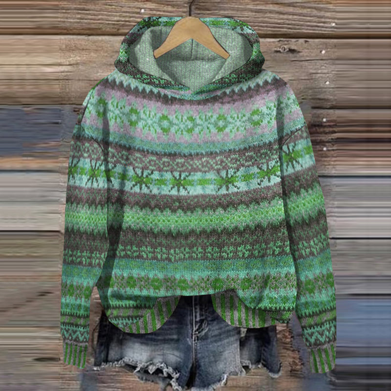Varm damhoodie med mönster – Freya