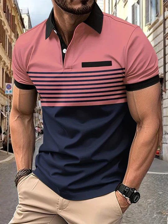 Randigt sommar-polo för herrar – Damian