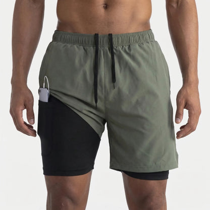 2-In-1 Men's Sport Shorts With Liner - Freddie