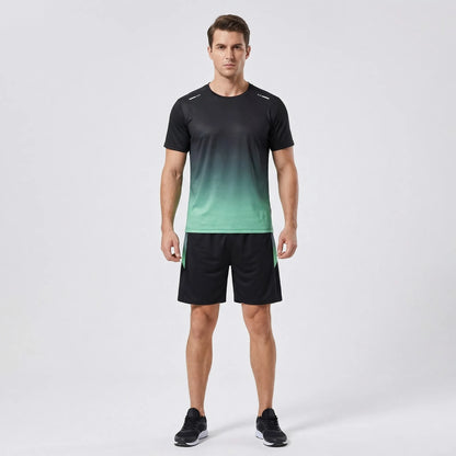 2-Piece Gradient Short-Sleeve Sports Set - Archie