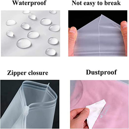 Mångsidiga frostade zip-förvaringspåsar – 20-pack plastöverdrag för kläder (Köp 2 set, få 1 GRATIS)