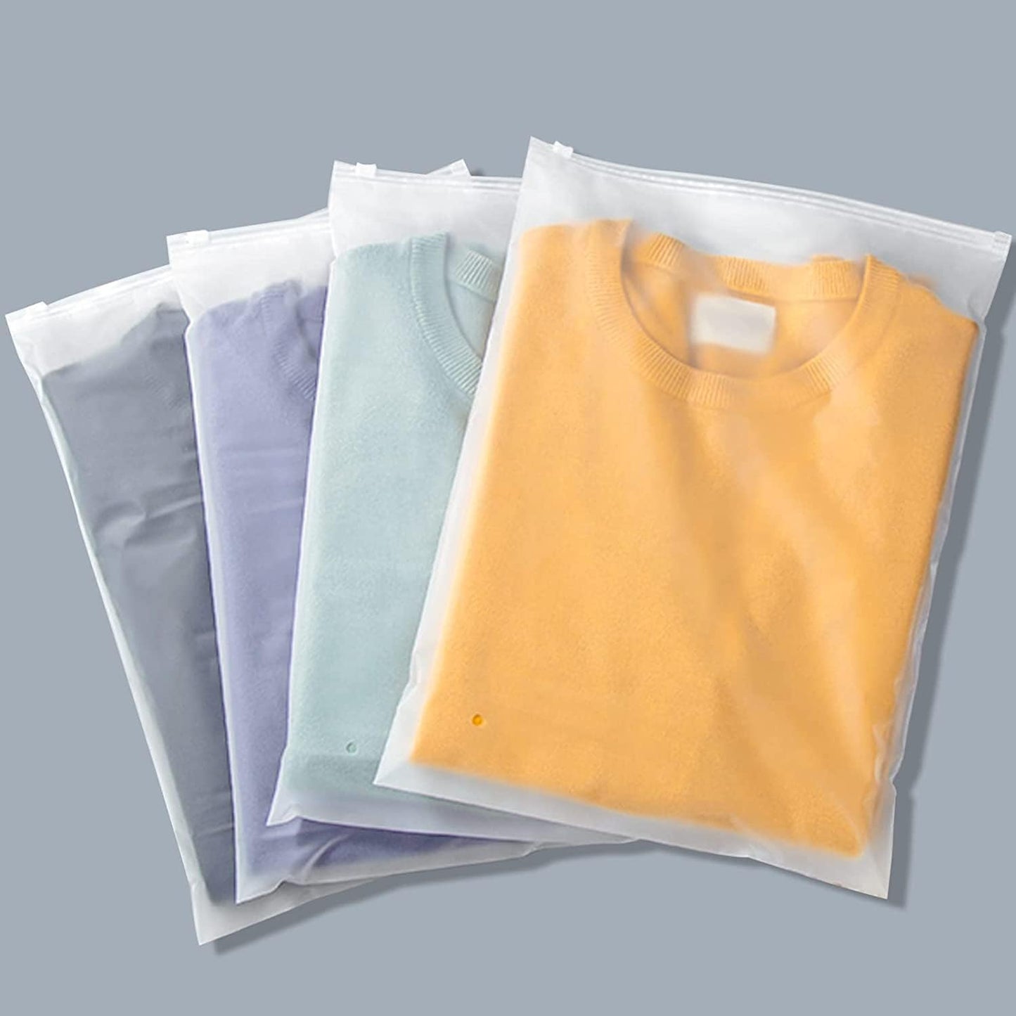 Mångsidiga frostade zip-förvaringspåsar – 20-pack plastöverdrag för kläder (Köp 2 set, få 1 GRATIS)