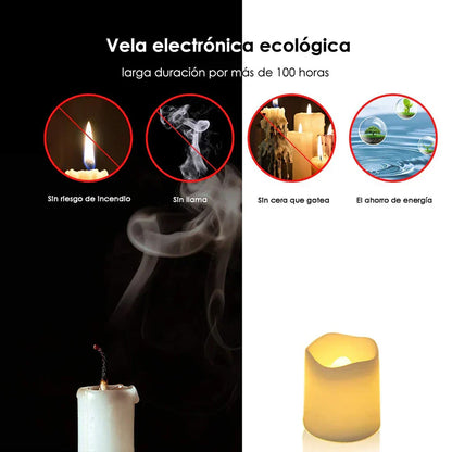 Vlamloze LED-Kerzen, warmweiß, batteriebetrieben, für Halloween, Hochzeit, Weihnachten.
