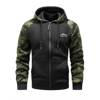 Varm och bekväm herr camo-fleecejacka – Ethan