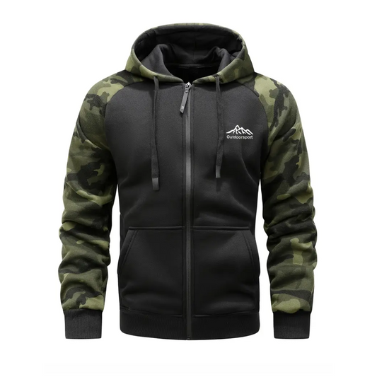 Varm och bekväm herr camo-fleecejacka – Ethan