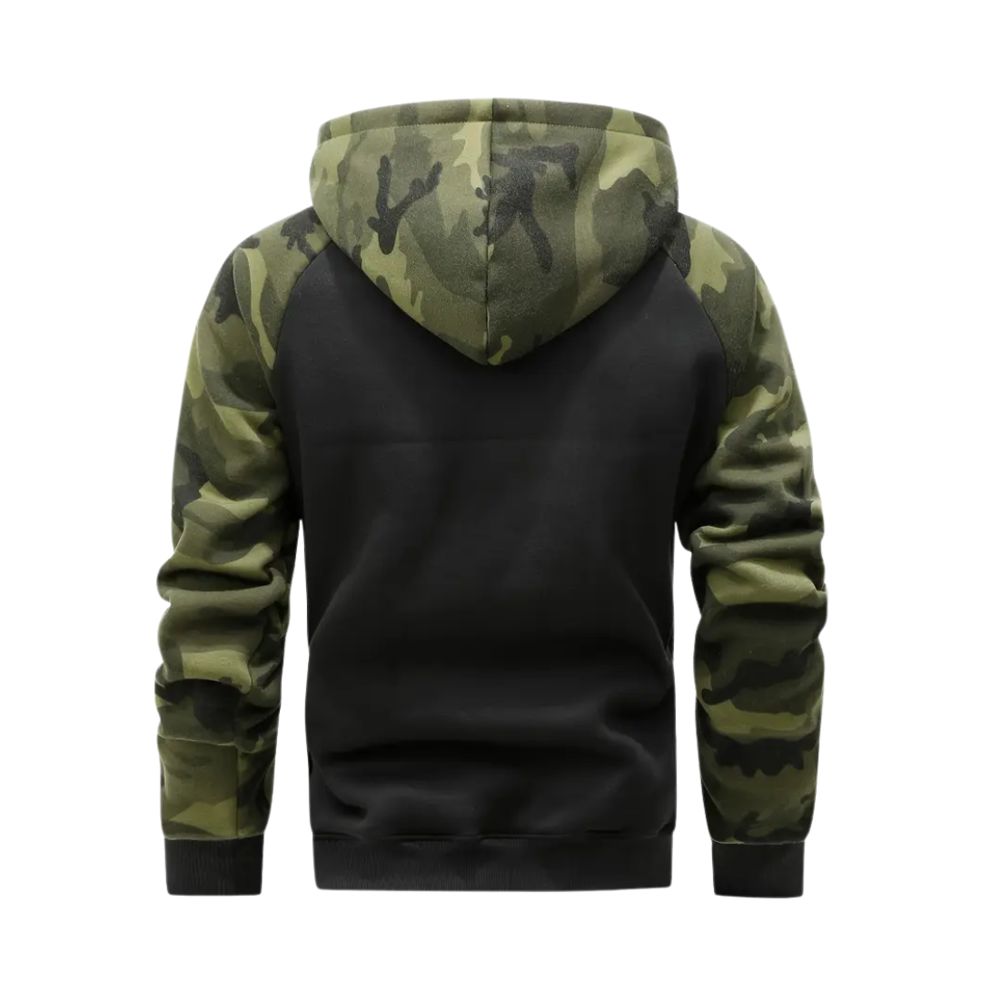 Varm och bekväm herr camo-fleecejacka – Ethan