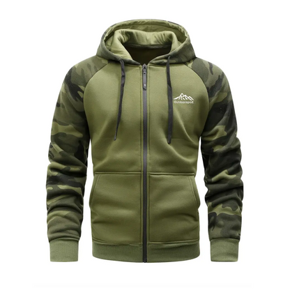 Varm och bekväm herr camo-fleecejacka – Ethan