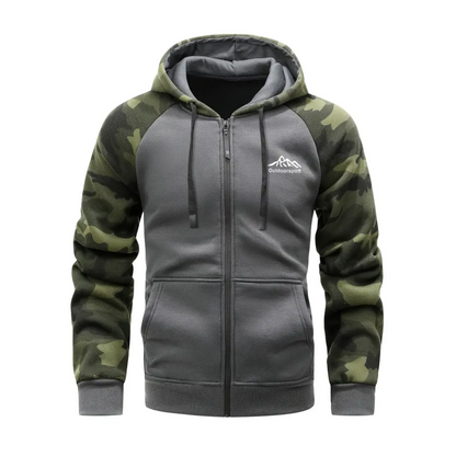 Varm och bekväm herr camo-fleecejacka – Ethan