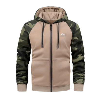 Varm och bekväm herr camo-fleecejacka – Ethan
