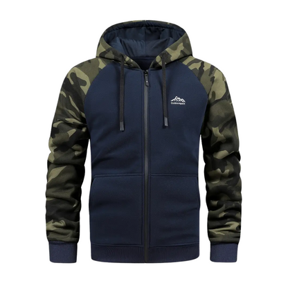 Varm och bekväm herr camo-fleecejacka – Ethan
