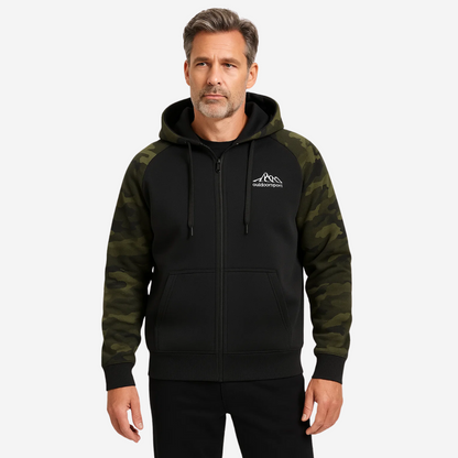 Varm och bekväm herr camo-fleecejacka – Ethan