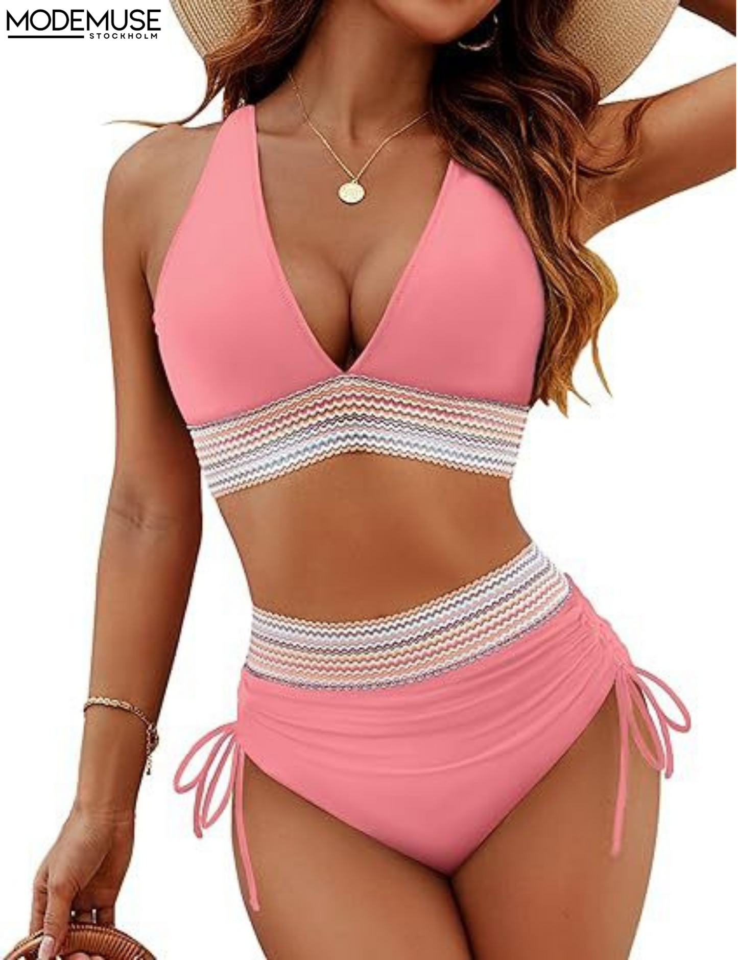 Högmidjade trendiga bikinitopp - Tessa i snabbtorkande material