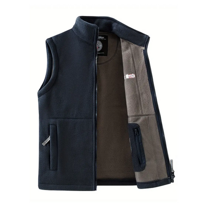 Fleece-outdoorväst för herr – Fodrad med stående krage – Kaspar