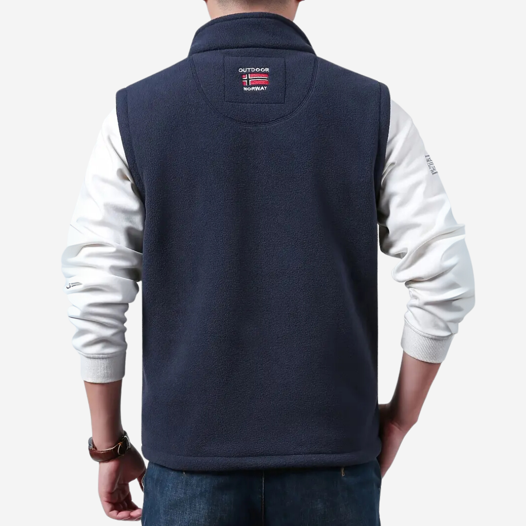 Fleece-outdoorväst för herr – Fodrad med stående krage – Kaspar