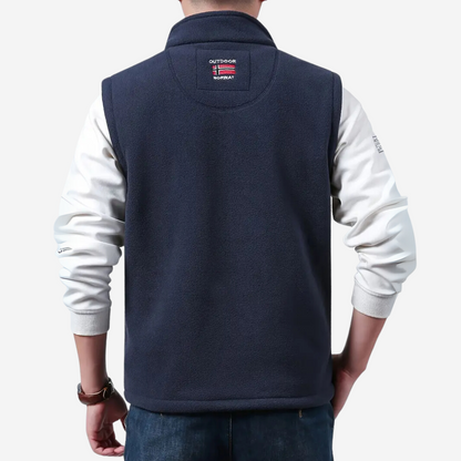 Fleece-outdoorväst för herr – Fodrad med stående krage – Kaspar