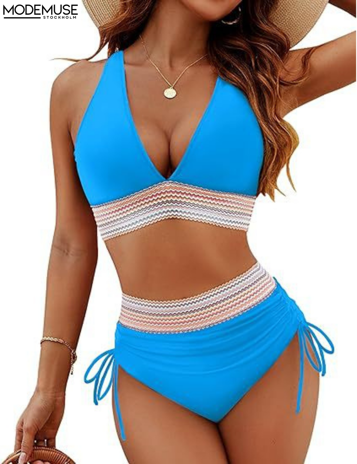 Högmidjade trendiga bikinitopp - Tessa i snabbtorkande material
