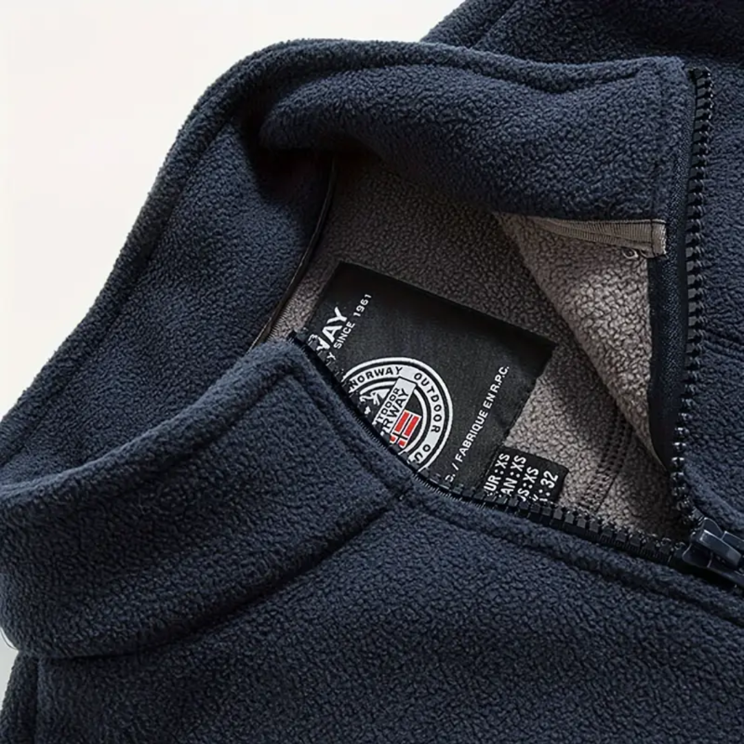 Fleece-outdoorväst för herr – Fodrad med stående krage – Kaspar