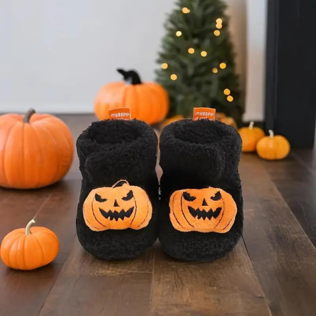 Halloween-tofflor för barn med tecknat tryck – SpookySteps