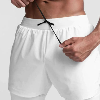 2-i-1 herrsportshorts, andningsbara med innershorts för träning - Noah