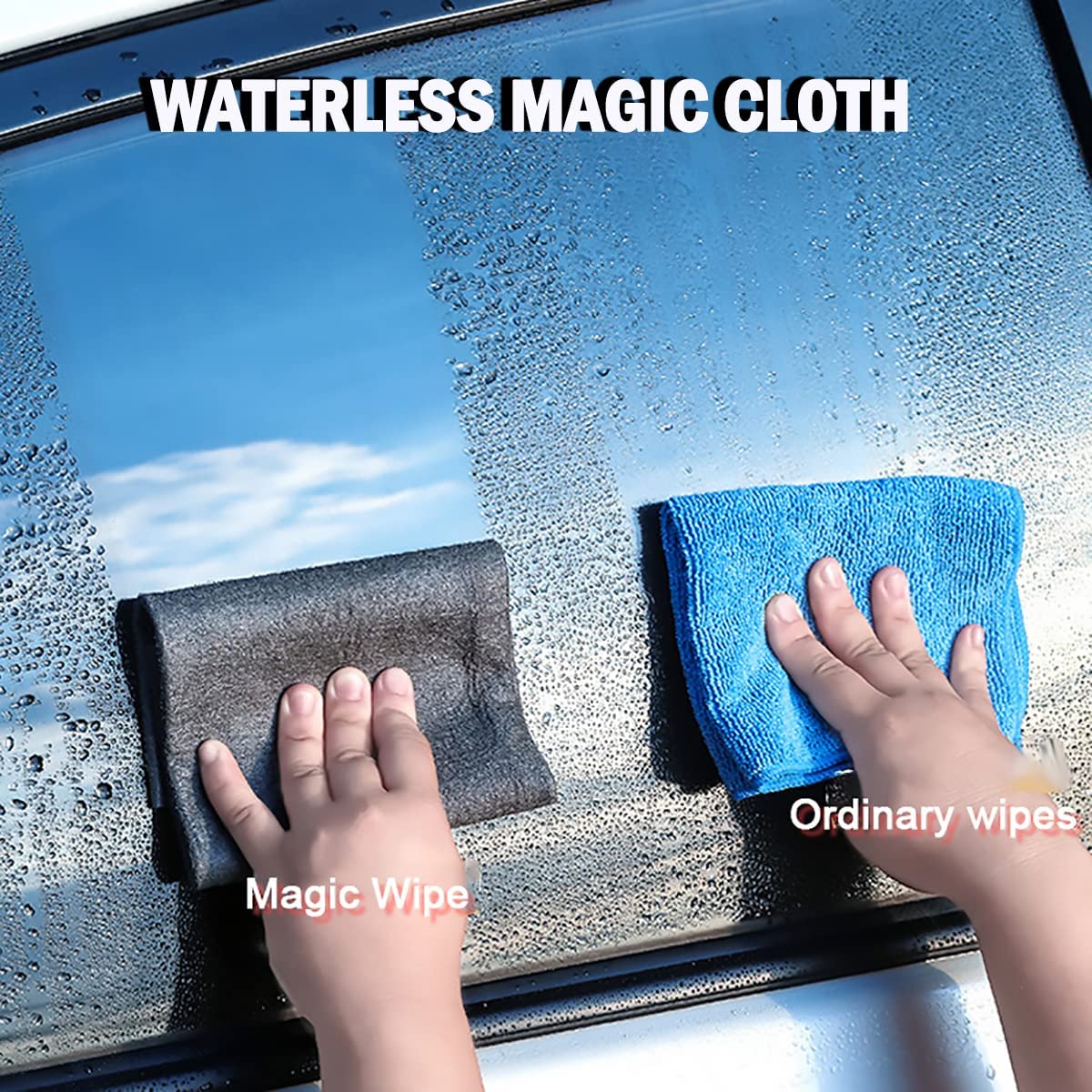 Zauberreinigungstuch für Fenster, wasserlos, schwarz, effiziente Reinigung, Mikrofasertuch.