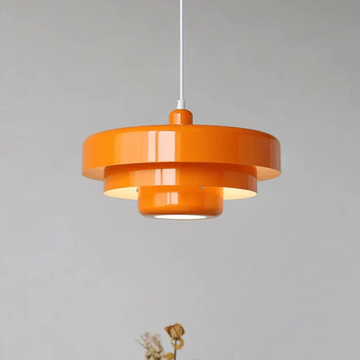 Orange Deckenleuchte aus Metall, modernes Design, hängende Pendelleuchte für Wohnzimmer.