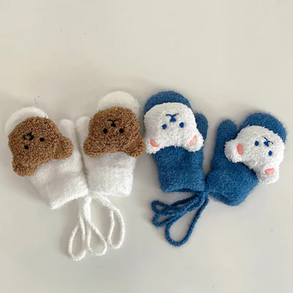 Barnens vinterhandskar med björnmotiv – TinyBear-handskar