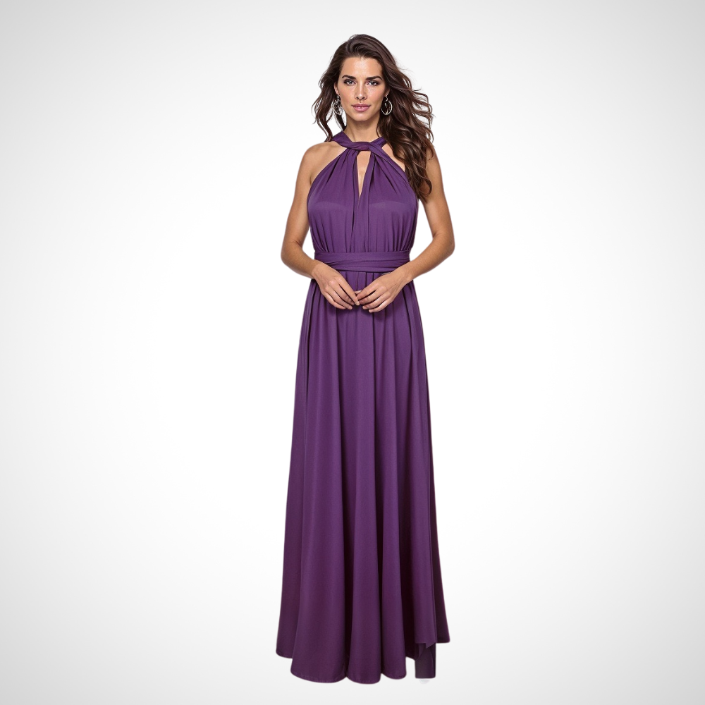 Elegant omlottmaxiklänning med feminin passform – Celine