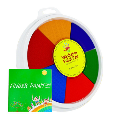 Waschbare Fingerfarben, runde Palette, 6 Farben, ungiftig, Kinder-Malset.