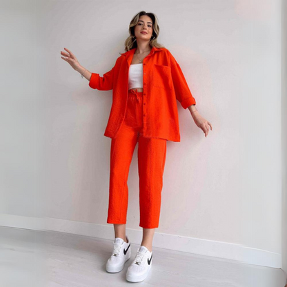 Lätt damlinne-set – Camille Höstkollektion