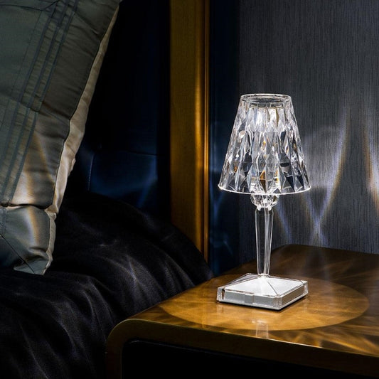 Kristallbordslampa med touch-kontroll - LumeCrystal