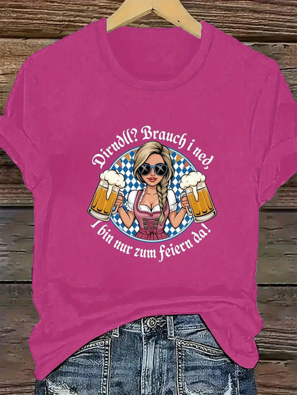 Damer Plus Size kortärmad t-shirt – Liesl Oktoberfest 2026