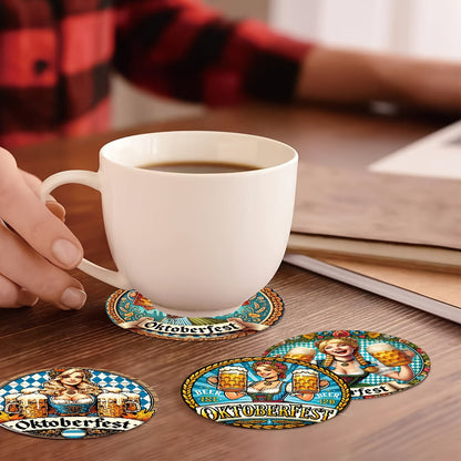 Set med träunderlägg (2×8 stycken) – BierMädchen Oktoberfest 2026