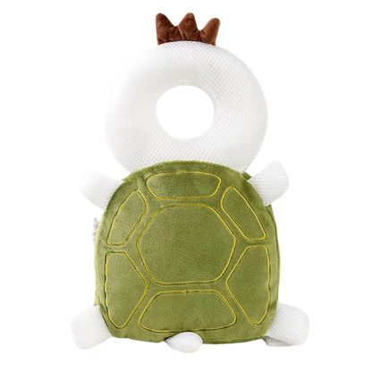 Grünes Schildkröten-Babykissen mit Krone, ergonomisch, weich, für Neugeborene.