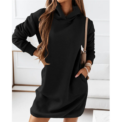 Bekväm höst hoodie-klänning – Amalia