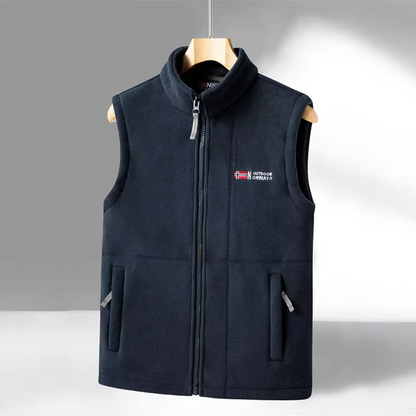 Fleece-outdoorväst för herr – Fodrad med stående krage – Kaspar