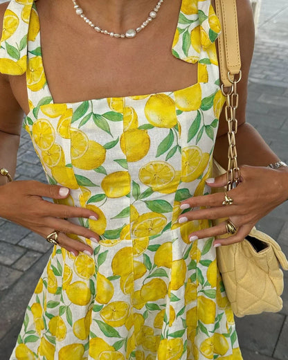 Sommarklänning med citronprint – Lianne