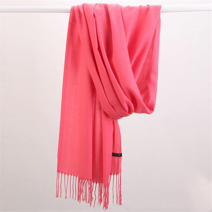 Rosa Damen-Schal aus Kaschmir, weich, elegant, mit Fransen, modisches Accessoire.