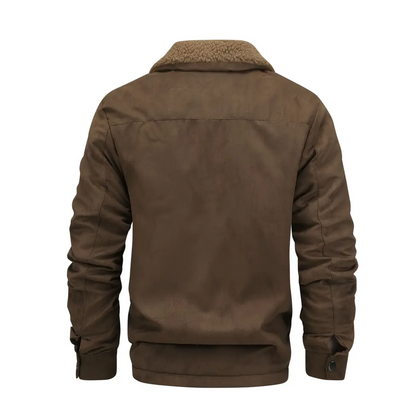 Herrarnas outdoorjacka fodrad med teddyfleece och slagkrage – Corvin