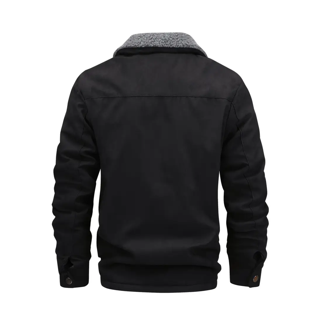 Herrarnas outdoorjacka fodrad med teddyfleece och slagkrage – Corvin