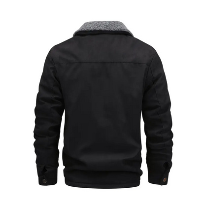 Herrarnas outdoorjacka fodrad med teddyfleece och slagkrage – Corvin