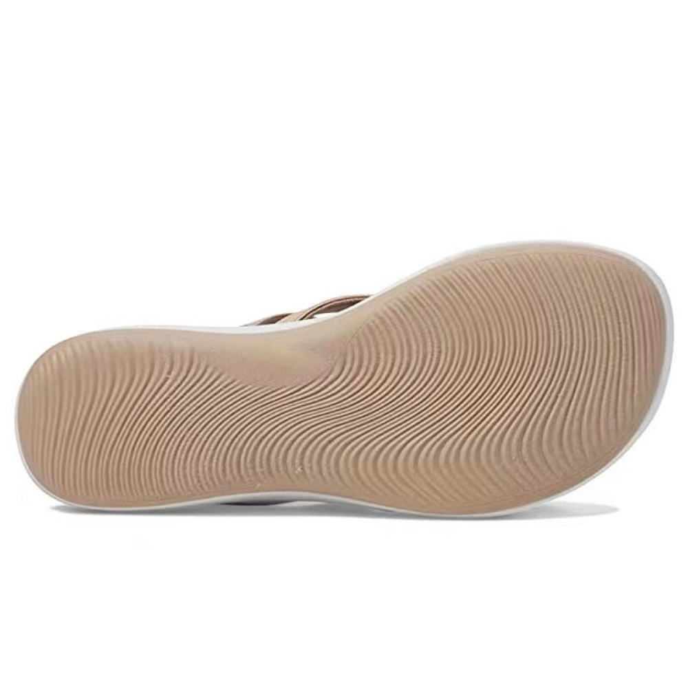 Beige Sandalensohle aus Gummi, rutschfest, ergonomisch, für Damen, komfortabel.