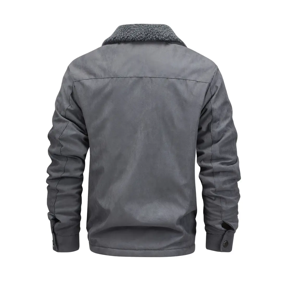 Herrarnas outdoorjacka fodrad med teddyfleece och slagkrage – Corvin